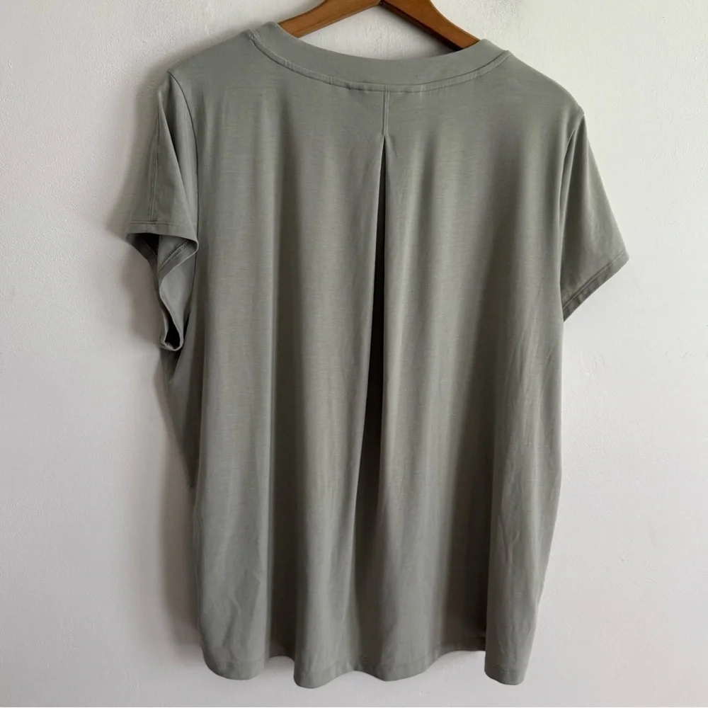 Athleta Gray Green Relaxed Crew Neck Boxy Modal Blend Tee - Picture 5 of 7